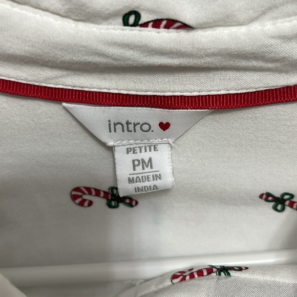 Anthropology white shirt button up candy can print - Picture 4 of 6